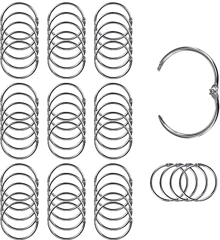 Ringbuch Ringe 100 Stück, Ring Binder 20mm, Metall Buchringe, Bücher Binden Book Loseblatt Verbinder für Scrapbook Album Handwerk, Buchbinder, Lose Blätter (20mm)