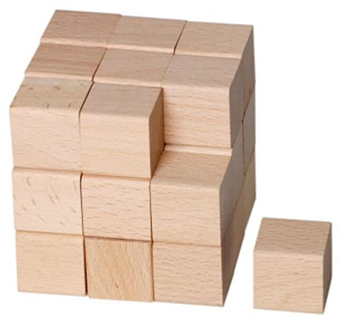 LATRAT 30 unidades de dados pequeños de madera, 3 x 3 x 3 cm, bloques de madera para manualidades, sellos, matemáticas, bloques de construcción, rompecabezas.