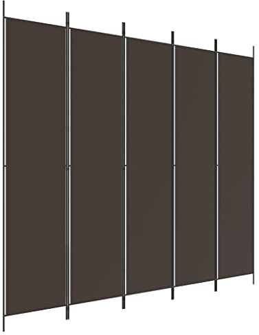 vidaXL Divisorio a 5 Pannelli Marrone 250x220 cm in Tessuto
