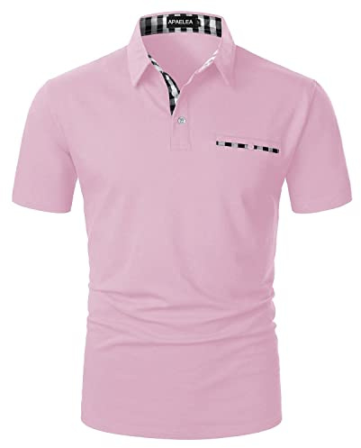 APAELEA Poloshirt Herren Kurzarm Kontrastierende Farbe Checkered T-Shirt Tops Sommer Herrenkleidung