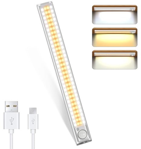 DFGOTOP 80LED Magnéticos para Armario con Sensor Movimiento, Luces lamparas Para Cocina y Escalera - Luz de Pasillo y Garaje (160LED-1PCS) (120LED-2PCS) (120LED-1PCS)
