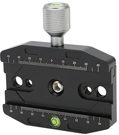 Camera Quick Release Plate, Camera Mount Adapter with 1/4in 3/8in Screw, Quick Release Plate Clamp Tripod Mount Adapter with 2 Bubble Levels for DSLR Camcorder Projector