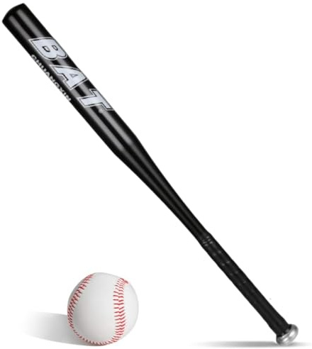 Battes de Baseball 25 Pouce Aluminium Noir Antidérapante Baseball Métal Adulte Pro Léger pour Exercice Joueurs Jeu Homme Femme 63.5cm de Longueur Solide à la Mode