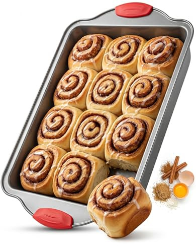 Boxiki Kitchen Premium-Kuchenform aus Kohlenstoffstahl, rechteckig, 9 x 13 cm, langlebige Backform für Ofenköstlichkeiten und Blechkuchen, ungiftig, frei von PTFE und PFOA