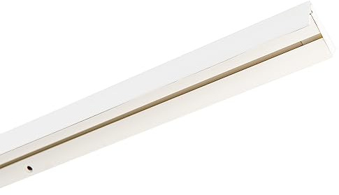 Garesa Gardinenschiene 1-läufig, Weiß I Vorhangschiene aus Kunststoff inkl. Gleiter I Vorgebohrt zur Deckenmontage I Mit Blende Farbe Weiß I 100cm