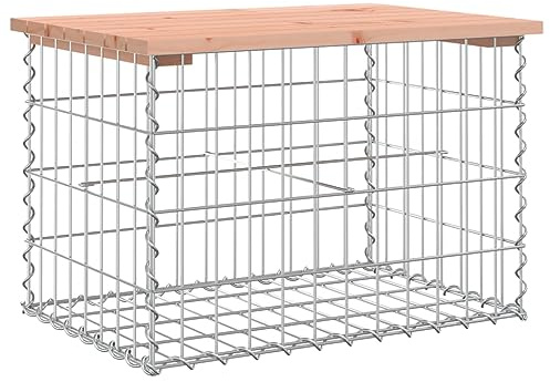 vidaXL Trädgårdsbänk gabion-design 63x44x42 cm massivt douglasträ, trädgårdssoffor, utesoffa, utomhussoffa, trädgård soffor, utesoffor, altansoffa