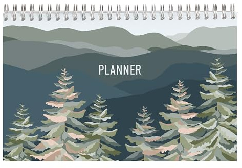 Clairefontaine 83496C - Un Bloc Planner à Spirale 22x14 cm - 53 Feuillets Imprimés - Planificateur hebdomadaire - Planning Hebdomadaire design Nature - Organisation - Collection La Vie en Vosges
