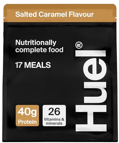 Huel Black Edition | 17 Meals 40g Protein | Salted Caramel | 17 Servings | 8g Fibre | 27 Vitamins and Minerals | Gluten Free | Nutritionally Complete Meal Replacement