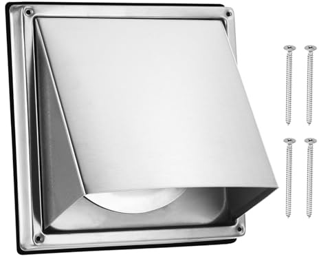 PATIKIL Dryer Vent Cover, 5 Inch, 304 Stainless Steel External Extractor Wall Vent Exhaust Hood, with Non Return Flap, for Kitchen Bathroom House Outdoor
