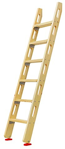 Robuste Etagenbettleiter für Camper-Erwachsene und Kinder, Holzleiter für Wohnmobilbett/Heim-Loft/Schlafsaal, 60–70 Zoll extra hohe Trittleitern, Belastung 330 lbs (Farbe: A, Größe: 6-stufig (1,7