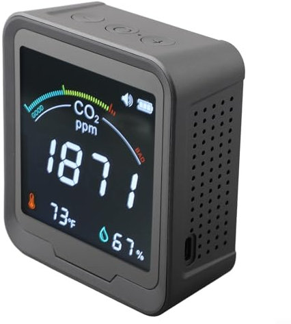 Luftqualitätsmonitor, Kohlendioxid-Detektor, intelligenter WLAN-Kohlendioxid-Tester für den Innenbereich, mit Temperatur-Feuchtigkeitstester für Zuhause, Büro (CO2)