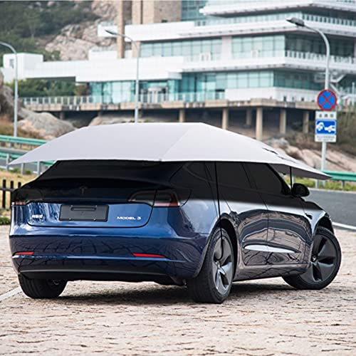 CCYENG Auto-Schirmzelt, Autoabdeckung, halbautomatische Auto-Schirme, tragbare isolierte Dächer, Faltbare Auto-Markisen, Minivans, LKWs