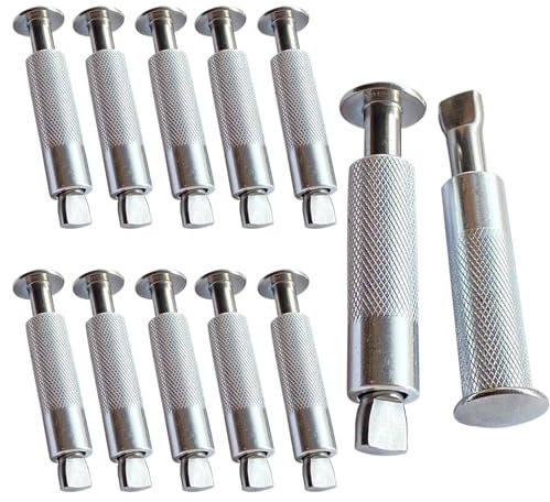 Verankerungsschrauben für Poolabdeckung 12stk Versenkbare Bodenanker Pool 16 x 65mm Ankerschraube für Plane Ankerschrauben 100% Edelstahl (Stahl-Aluminium) (12)