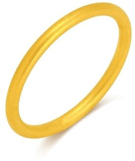 Epinki Echt Goldschmuck, Gelbgold 24 Karat 999 Ringe, Matte Solitärring, 18K Gold Verlobungsring Freundschaftsringe Hochzeitsring Gr.57 (18.1)