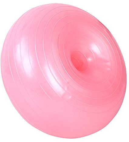 ZJchao Asiento Flexible, Forma de Rosquilla, Líneas de Agarre Antideslizantes, Pelota de Yoga de 50 Cm, PVC Rosa, para Adultos, Niños, Estudiantes, Accesible para Cualquier y en