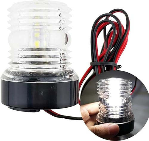 ALLOMN Navigationslicht für Boote, Allround 360° Weiß LED Bootslicht 12V Marine Navigationslicht Boot Yacht Licht, IP65 Wasserdicht LED Navigationslichter Marine Ankerlicht für Boote Yacht