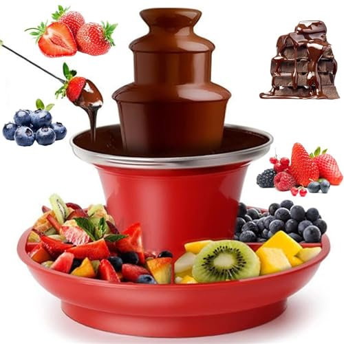 Machine à fondue au chocolat à 3 couches, fontaine à fondue au chocolat électrique avec plateau amovible, machine à fondue au chocolat avec base de pot de fusion chaude for fête, maison