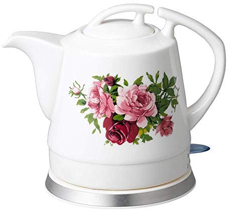 HIFRQVVC Hervidor eléctrico de cerámica Vintage Waterpot, Tetera de Agua inalámbrica, Tetera Retro de 1,2 l, 1000 W de Agua rápida for té