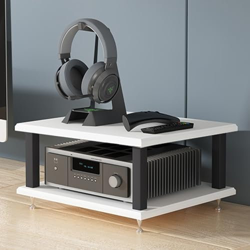 Genérico Estante esquinero de 4 Niveles para Medios audiovisuales, Soporte para Audio y Video, Mueble para Consola de Videojuegos, Estante para exhibición, Tocadiscos, Receptor estéreo para Sala de j