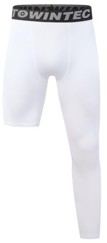 Towintec Pojkar unga kompressionsbyxor barn one leggings med kompressionsben atletiska andningsbara snabbtorkande lätta tights för basket fitness träning gym, Vitt och blått, 14 ans