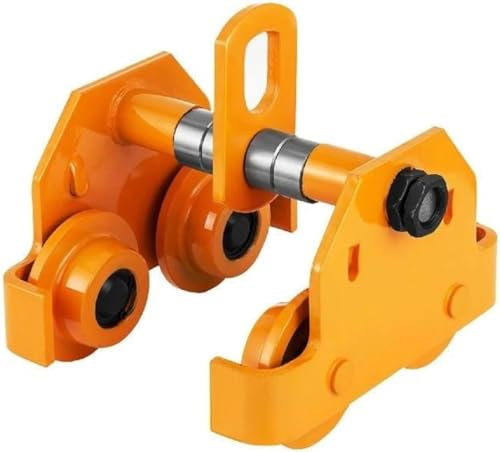 Treuil manuel électrique 0,5 T-3 T, chariot à poutre de poussée manuel pour roues jumelées robustes, palan manuel simple pour poutre en I droite et courbée, pour levage de moteurs, arbres et engrena