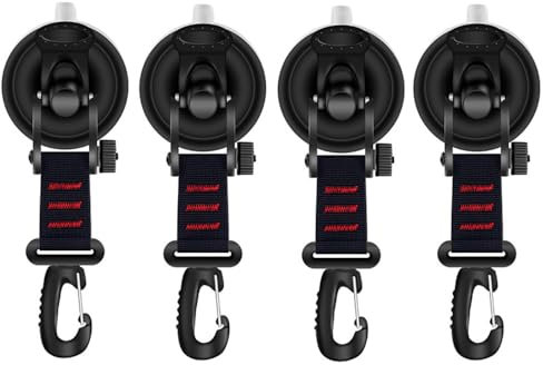 PRECORN 4X Saugnapf mit Haken – Extra Stark, 360° drehbar, Vakuum Saughaken für Camping, Wohnmobil, Heckzelt, Fenster & Markise