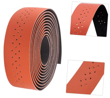 ifundom Stoßdämpfendes Lenkerband Aus Pu-leder Perforiert Rutschfester Gürtel Mit Selbstklebender Rückseite Lenkerstreifen Für Outdoor-fahrräder Braun