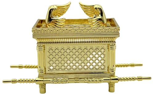 Qsvbeeqj Figura de gabinete israelí con réplicas del Arca del Pacto, estatua de metal, decoración espiritual, decoración de escritorio, Arca de la Alianza