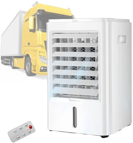 Glowdora Aire Acondicionado Pequeño para Camión Grande, Enfriador Evaporativo, Aire Acondicionado Portátil, Mini Aire Acondicionado, 3 Velocidades De Viento, Temporizador De 1h 2h 4h.,12V