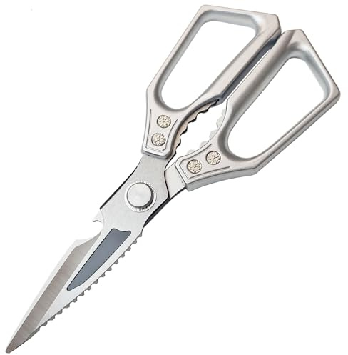 TUOLEWE Heavy Duty Kitchen Scissors - 3.0mm Thickened Professional Stainless Steel Blades, All-Purpose Dishwasher Safe Meat & Poultry Shears for Cutting Chicken Bones, Food Prep