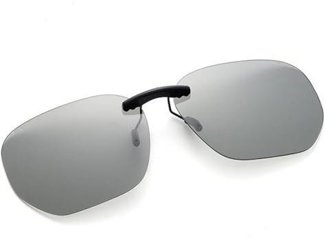 Herrsolglasögon med clip-on, polariserade, fiskesolglasögon med UV400-clip-on, grå, 13,2 * 4,8 cm