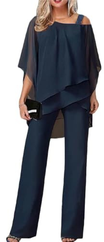 Byxdress dam, elegant vintage 2-delat set, outfit med tyll, kvällsdräkt, set, tvådelad chiffongskjorta och hög midja, cocktail, festlig, byxkostym, elegant 2 delar