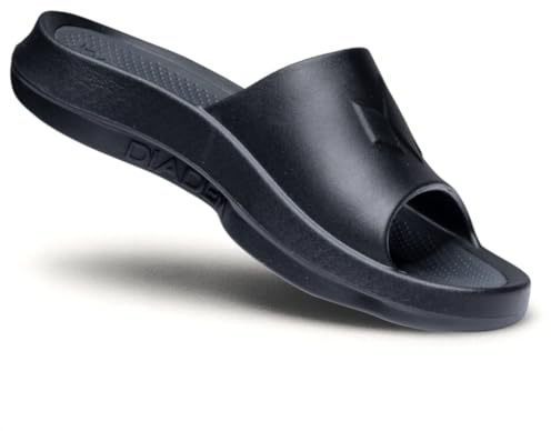 Diadem Court Slides | Cushioned Recovery Slides with Arch Support, Athletic Orthotic Lightweight Comfort for Post-Match & Everyday Wear, M7 / W8.5, Black