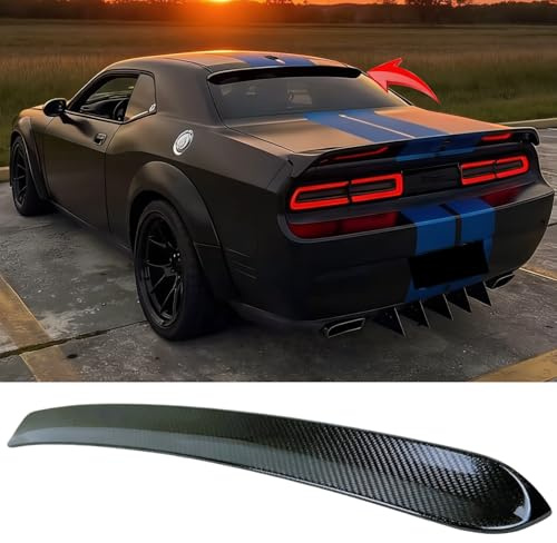 MUTUSAISI Rear Window Spoiler Roof Wing Fit for Dodge Challenger 2008-2023 Accessories GT/RT/SXT/SRT/SE/Scat Pack/Hellcat Top Wing Lip Exterior Decorative Parts (Carbon Fiber Style)