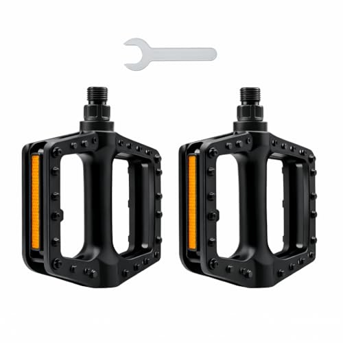 Pedali per Bicicletta, Pedali Flat MTB da 9/16 Pollici con Cuscinetti Sigillati, Pedali Antiscivolo per Gravel Bike, Trekking, Bici da Corsa e Mountain Bike