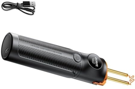 Soudeur en plastique sans fil avec batterie de 4000 mAh, chauffage rapide en 3 secondes à 590 ℃, lumière LED et 4 pointes de soudage (plat/vague/V/pour forme M), compatible avec pare-chocs de voiture