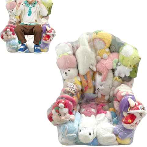 Stofftier-Sitzsack-Aufbewahrung Großer Sofa-Organizer Reißverschluss | Transparenter Stofftier-Aufbewahrungs-Sitzsack Jugendliche Vorschüler Spielzimmer Babyzimmer Schlafzimmer Wohnzimm