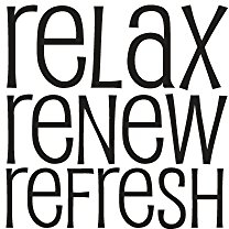 Rayher 29050000 Stempel Relax - Renew - Refresh, 4x4cm, Holz, Natur, Rot, 4 x 4 x 2.5 cm