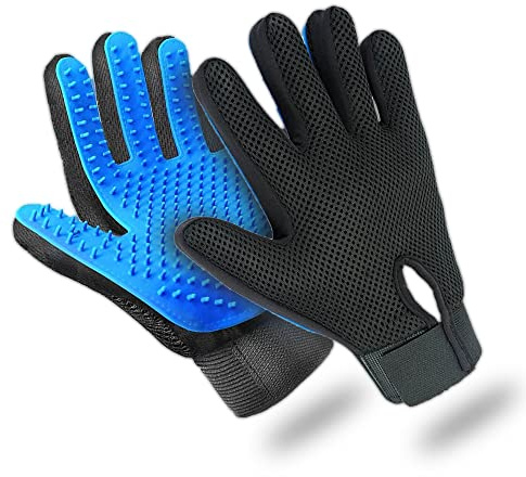Grooming Gloves for Shedding Hair Remover - Gentle Brush for Dogs and Cats, Long or Short Fur Slicker Mitt Comb for Bath, Deshedding, and Massage