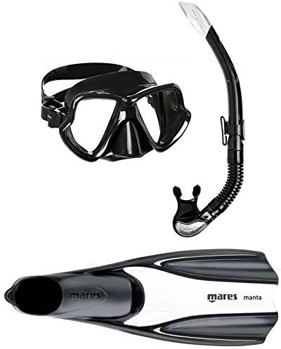Mares Wahoo + Manta Schnorchelset (schwarz-weiß, 42/43)