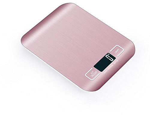 Balance de Cuisine électronique, Balance de Cuisine numérique pour la Cuisson et pâtisserie, Fonction Tare, Écran LCD Rétroéclairé -Or rose 5kg / 1g
