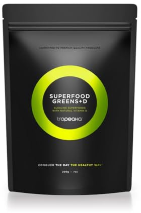 Tropeaka Superfood Greens + D - Antioxidant Green Powder for Energy, Immune System, & Gut Health, Rich in Chlorophyll & Essential Nutrients, Vitamin D, Vegan, Gluten Free, Non-GMO - 7oz (20 Servings)