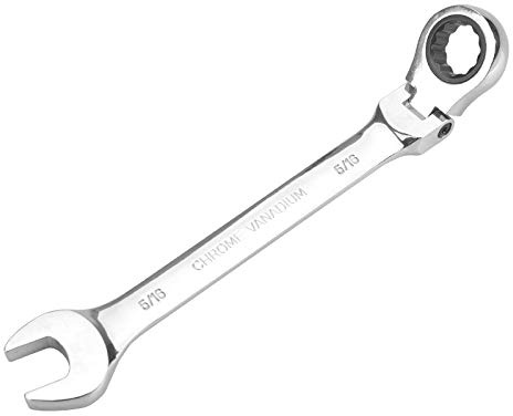 FLZOSPER Llave de trinquete con cabeza flexible SAE de 1/4-1 pulgada, Herramientas de Mano, Llave Combinada de Trinquete de 72 Dientes (5/16 pulgadas)