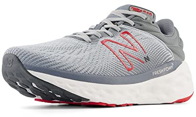 New Balance Men's Fresh Foam X 840V1, Aluminum Grey/True Red, 9 Wide