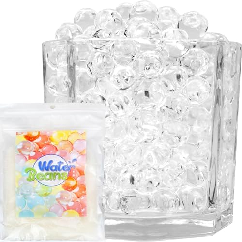 Daover 120.000 Pièces Perles d'eau, Perle d'eau Transparente, Bille d'eau hydrogel pour Vase, pour Décoration, Mariage, Anniversaire, Fêtes, Jardinerie, Arrangement Floral, Noël