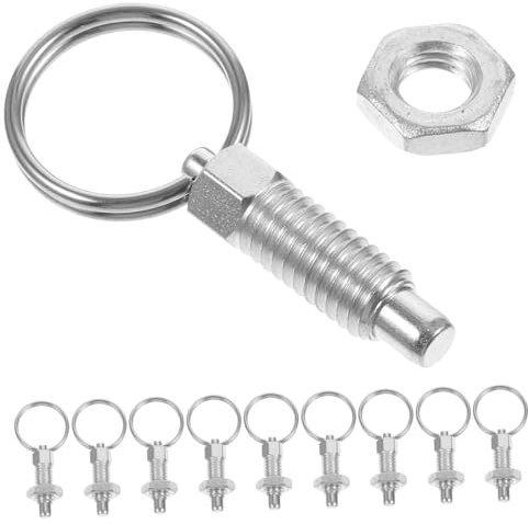 Happyyami 10 Pezzi Perni di Fissaggio in Acciaio Molla e Anello di Trazione, Testa Rotonda, Precisione Elevata, Adatti per Fattorie e Campi