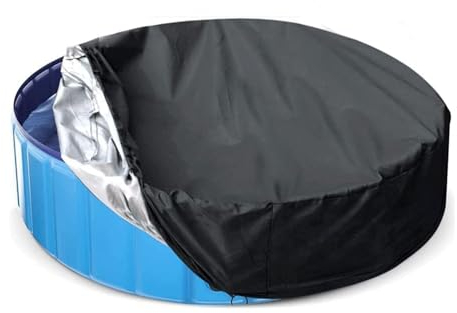 LNGJIN Copertura Per Piscina,210D Ø 120 cm Copertura Piscina Rotonda,Telo di Copertura per Piscina Fuori Terra Rotonda,Telo di Copertura per Piscina,Resistente a Polvere e Foglie