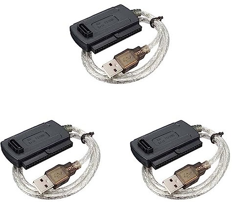 ISTOVO 3X USB 2.0 Male A IDE 2.5 Pouce 3.5 Pouce Convertisseur Adaptateur Cable Disque Dur HDD Noir