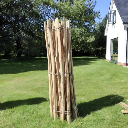 H0.6-1.5m Chestnut Heavy Duty Paling Fence Roll with Steel Wire | 5 Sizes (W5m x H1.2m)