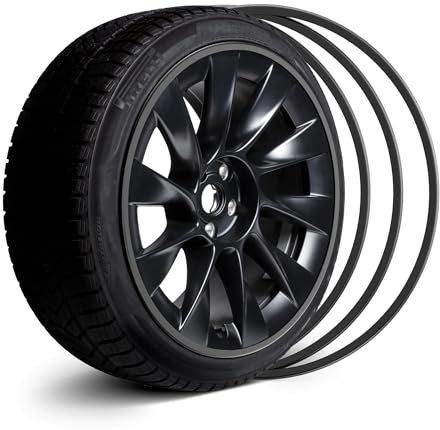 EVOOOR Juego de 4 protectores de llantas de aleación para automóvil, cobertura completa de toda la llanta de la rueda, tiras para evitar daños en los bordillos, juego de 4 protectores de ruedas, 18